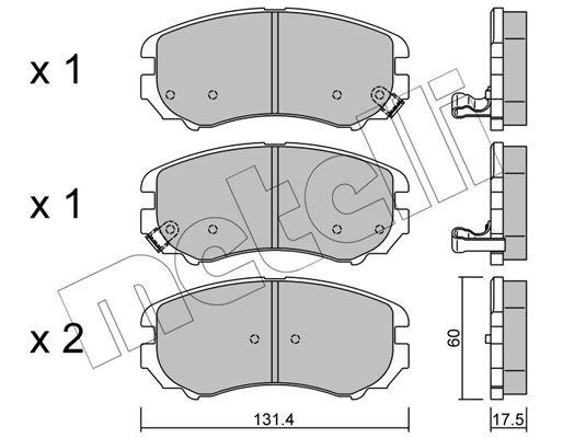 Комплект тормозных колодок, диско 2205030 METELLI