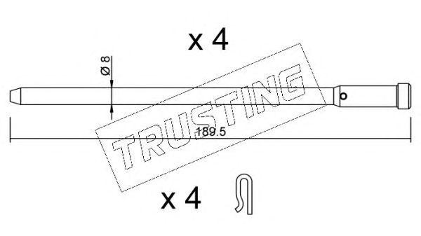 Комплектующие, колодки дискового тормоза KIT020 TRUSTING
