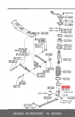 Амортизатор подвески B128-28-700E MAZDA
