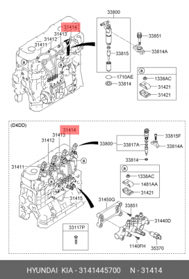 Трубка топливная 3141445700 HYUNDAI KIA