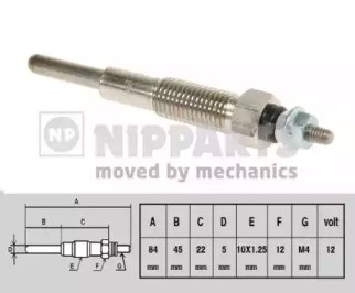 Свеча накаливания J5713005 H B JAKOPARTS NIPPARTS