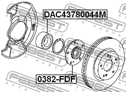 Подшипник ступицы колеса DAC43780044M FEBEST