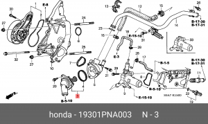 Термостат, охлаждающая жидкость 19301PNA003 HONDA