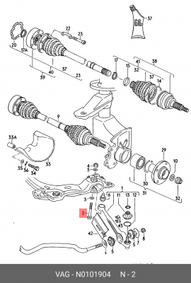 Болт N 010 190 4 PORSCHE