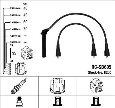 Ккомплект проводов зажигания 8200 NGK NTK