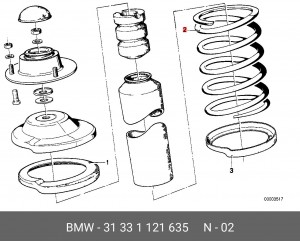 Пружина ходовой части 31 33 1 121 635 BMW
