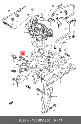 Датчик, температура впускаемого воздуха 13650-56B00 SUZUKI