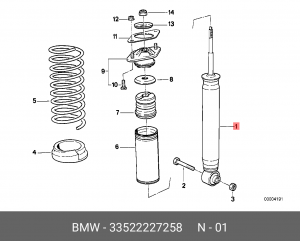 Амортизатор подвески 33 52 2 227 258 BMW