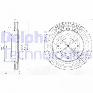 Тормозной диск BG3812 DELPHI
