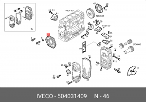Уплотняющее кольцо, коленчатый вал 504031409 IVECO
