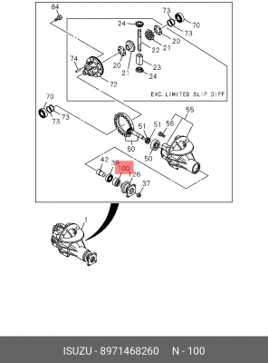 Уплотняющее кольцо, дифференциал 8-97146-826-0 ISUZU