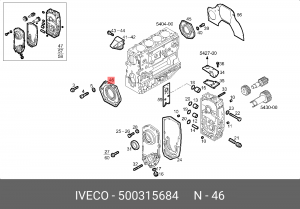 Уплотняющее кольцо, коленчатый вал 500315684 IVECO