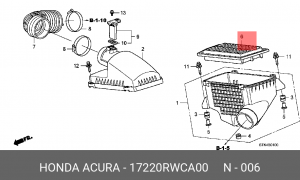 Фильтр воздушный 17220-RWC-A00 HONDA