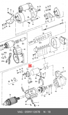Реле, стартер 059 911 287 B PORSCHE