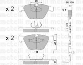 Комплект тормозных колодок, диско 2205580K METELLI