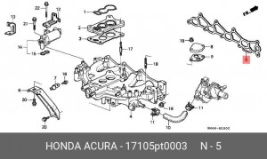 Прокладка, впускной коллектор 17105PT0003 HONDA