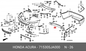 Усилитель бампера 71530SJA000 HONDA