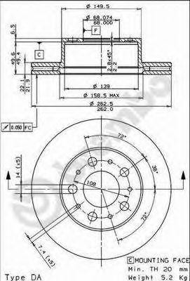 Тормозной диск 09.5082.10 BREMBO