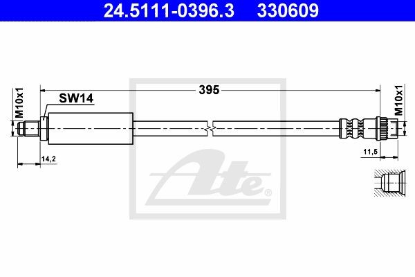 Тормозной шланг 24.5111-0396.3 ATE
