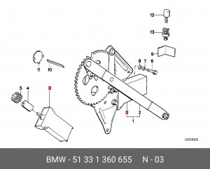 Электродвигатель, стеклоподъемник 51 33 1 360 655 BMW