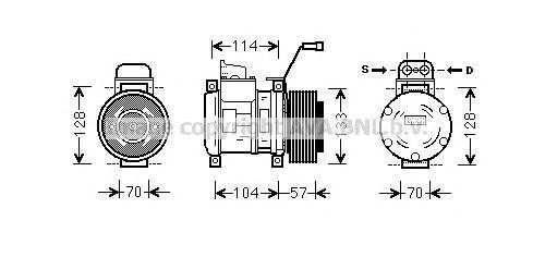 Компрессор, кондиционер MEK190 AVA