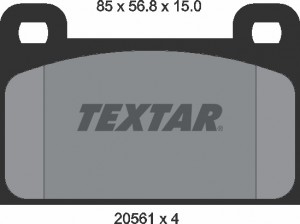 Комплект тормозных колодок, диско 2056101 TEXTAR