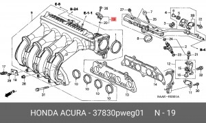 Датчик, давление во впускном газопроводе 37830PWEG01 HONDA