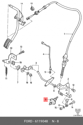 Стопорный гаситель, карбюратор 6 119 048 FORD