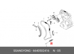 Планка натяжения цепи ГРМ 6640502416 SSANG YONG