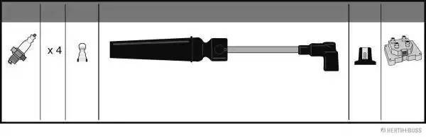 Ккомплект проводов зажигания J5380907 H B JAKOPARTS NIPPARTS