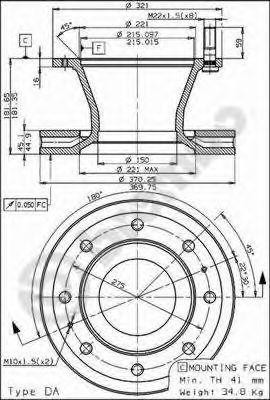 Тормозной диск 09.7316.20 BREMBO
