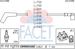 Ккомплект проводов зажигания 4.7107 FACET