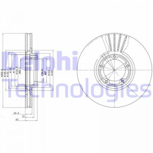 Тормозной диск BG3366 DELPHI