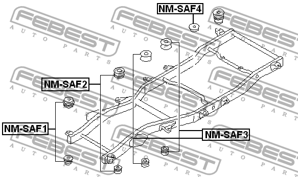 Подушка рамы NM-SAF1 FEBEST