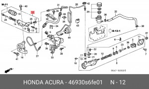 Рабочий цилиндр, система сцепления 46930S6FE01 HONDA