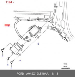 Электропроводка A94SX-19L540-AA FORD