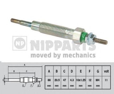 Свеча накаливания J5715011 H B JAKOPARTS NIPPARTS