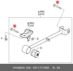 Болт крепления 5511717000 HYUNDAI KIA