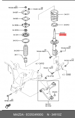 Амортизатор EC05-34-900G MAZDA