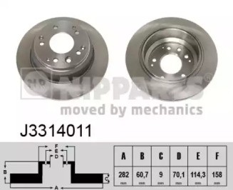 Диск тормозной J3314011 H B JAKOPARTS NIPPARTS