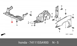 Изоляция моторного отделения 74111S5A900 HONDA