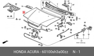 Капот двигателя 60100SH3A00ZZ HONDA