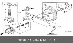 Ремкомплект, главный тормозной цилиндр 46122S04J12 HONDA
