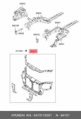 Панель передняя 64101 1E001 HYUNDAI KIA
