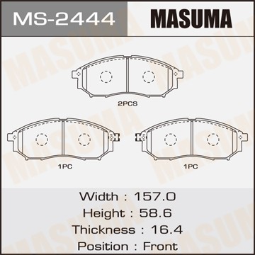 Колодки тормозные дисковые MS2444 MASUMA