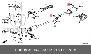 Резинка крепления глушителя 18215TF0911 HONDA