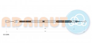 Трос ручного тормоза 030266 ADRIAUTO