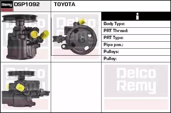 Гидравлический насос, рулевое управление DSP1092 DELCO REMY