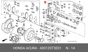 Тормозной суппорт 43012ST3E01 HONDA