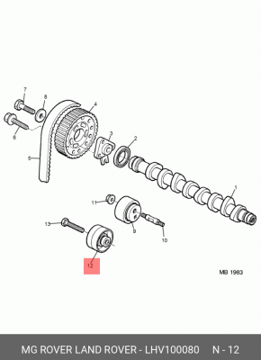 Паразитный / Ведущий ролик, зубчатый ремень LHV100080 MG ROVER LAND ROVER